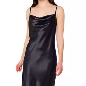 NWT Bebe Back Cowl Neck Satin Slip Dress